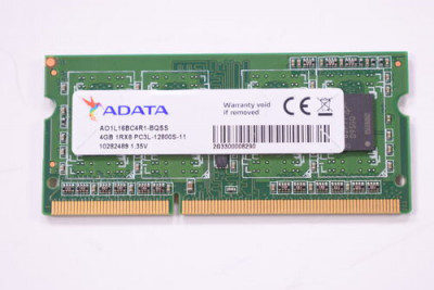 Memorii Laptop Adata 4GB 1600Mhz PC3L 1.35V A01L16BC4R1 CL11 foto