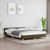 VidaXL Cadru de pat fără saltea, maro &icirc;nchis, 140x200 cm, textil