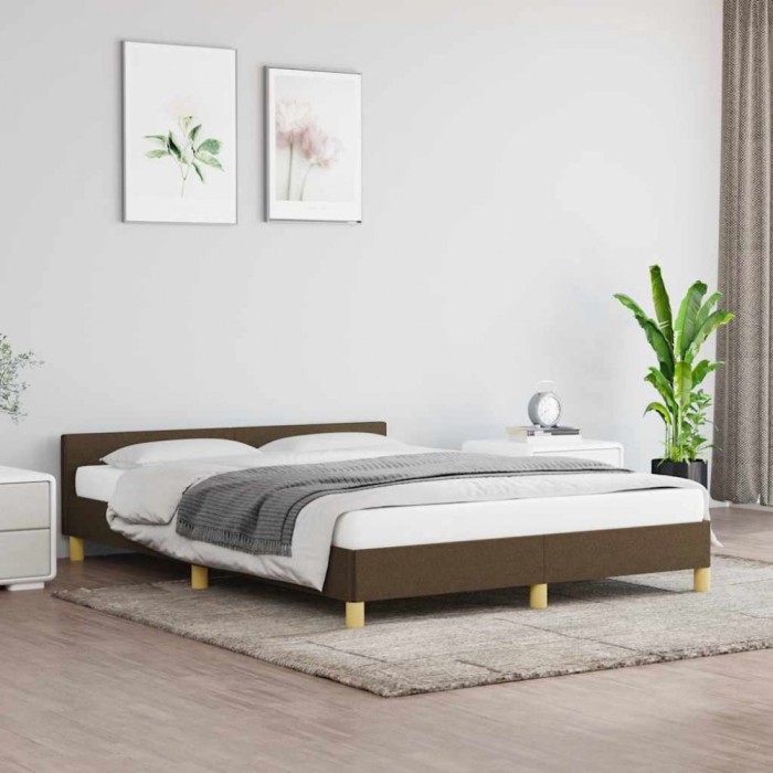 vidaXL Cadru de pat fără saltea, maro &icirc;nchis, 140x200 cm, textil 347410