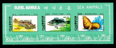 DPR Korea 1979 - Fauna marina, animale, KLB ndt neuzat foto