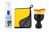 Cumpara ieftin Kit curatare auto premium cu perie detailing, laveta microfibra si spuma activa 200 ml