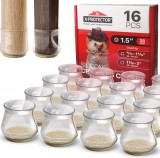 Set de 16 protectii pentru picioare de mobilier X-Protector, silicon/pasla, bej, 30-45 mm