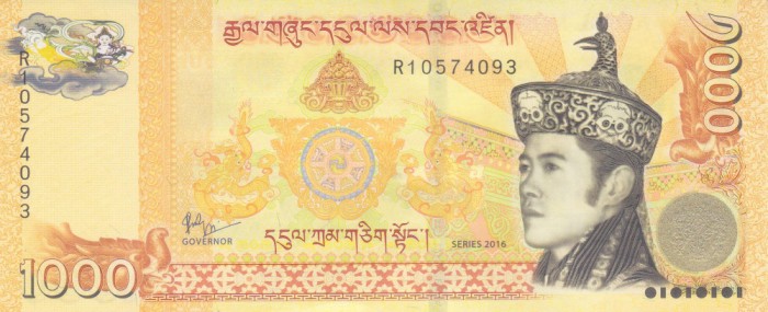 Bancnota Bhutan 1.000 Ngultrum 2016 - P34b UNC