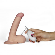 Vibrator Realistic The Ultra Soft Dude, Natural, 17 cm