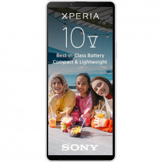 Telefon mobil Sony Xperia 10 V, Dual SIM, 6GB RAM, 128GB, 5G, Alb