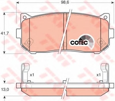 Set placute frana,frana disc KIA CARENS II (FJ) (2002 - 2006) TRW GDB3203 foto