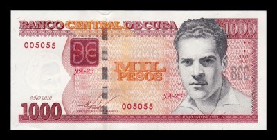 CUBA █ bancnota █ 1000 Pesos █ 2010 █ P-132 █ UNC █ foto