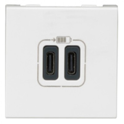 Priza USB tip C alimentare dubla 2M Legrand Mosaic alb 077590 foto