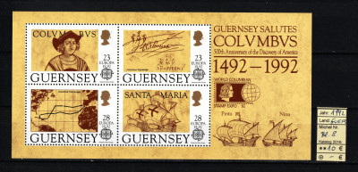 UK, Guernsey, 1992 | 500 ani Descoperirea Americii - Navigaţie, CEPT | MNH | aph foto