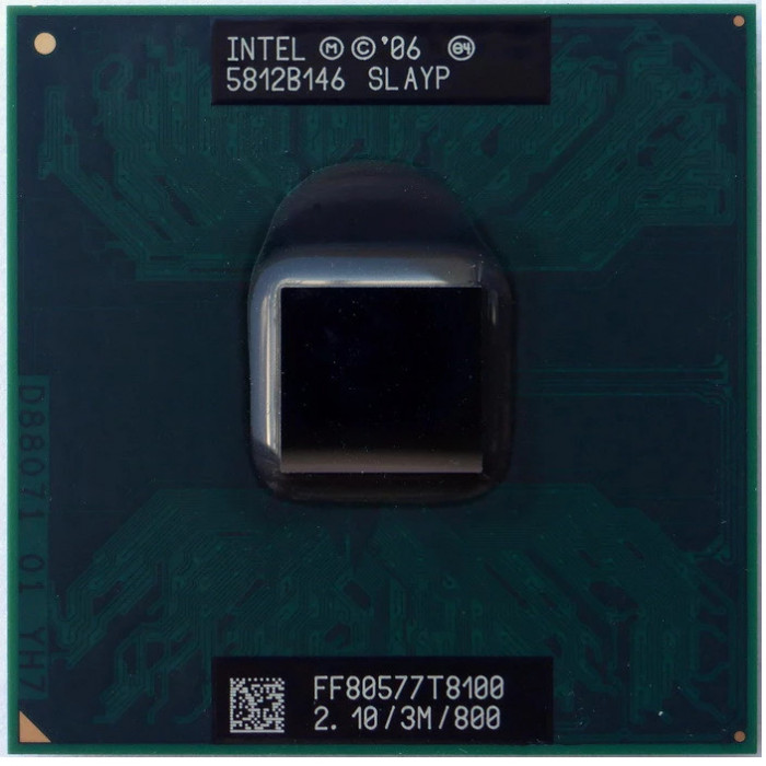 Procesor laptop Intel Core 2 Duo T8100 2.10 GHz, 3M Cache, 800 MHz FSB