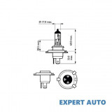 Set 2 becuri far h4 p43t 60/55w 12v vision plus philips UNIVERSAL Universal #6, Array