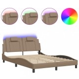 Cumpara ieftin Cadru de pat, Viana, cu LED fara saltea, cappuccino, 140x200 cm