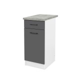 Praktik 40 dulap de bază 1 ușă 1 sertar, alb-antracit