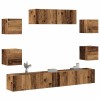 VidaXL Set dulap TV 7 piese montat pe perete lemn vechi lemn prelucrat 3329209