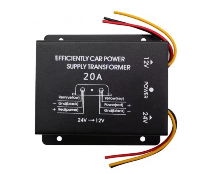 Convertor Coborator de Tensiune 24V - 12V, 20A, 240W &ndash; Solutia Fiabila pentru Alimentarea Dispozitivelor din Rulote si Camioane