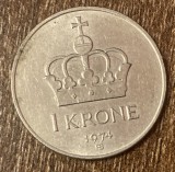 C50 - Moneda foarte veche - Norvegia - 1 koroana - 1974