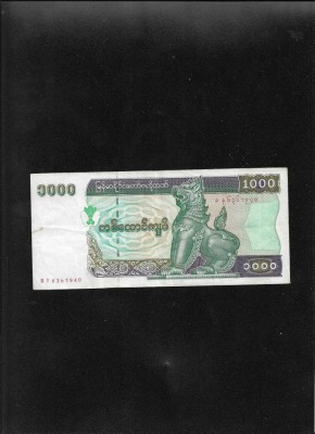 Rar! Myanmar Burma 1000 1.000 kyats 1998 seria6361940 graffiti foto
