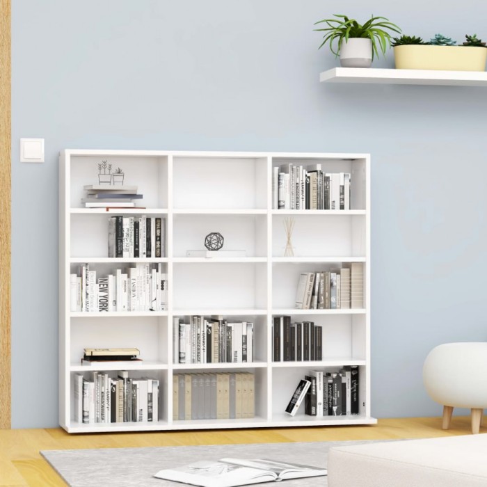 Gossi dulap pentru cd-uri, alb, 102 x 23 x 89,5 cm, lemn prelucrat