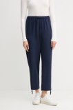 United Colors of Benetton pantaloni de trening culoarea bleumarin, uni, 40A6DF09V