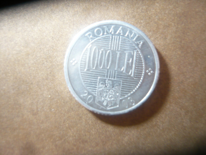 Moneda 1000 Lei 2003 Brancoveanu , aluminiu , necirculata