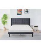 Pat Tapițat Catifea Gri cod 6230 160x200 cm, Somiera +&nbsp;Saltea&nbsp;160x200