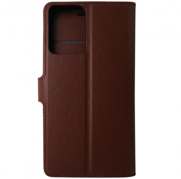 Husa tip carte cu stand Techsuit, aspect piele maro, pentru Motorola Moto G04, G04s, G24, E14