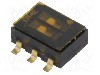 Intrerupator glisant, 2 pozitii, SPDT, ON-ON, Nidec Copal Electronics - CAS-D20B