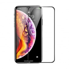 Folie iPhone 11 Pro / iPhone XS / iPhone X, Sticla Securizata Mata 3D, Rama Rigida, Baseus Rigid-Edge, Negru foto