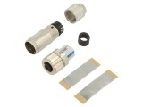 Mufă Ethernet M12 PIN 4 mamă drept push-lock