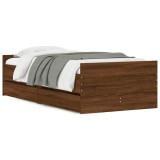 Cadru de pat Brown Oak 90 x 190 cm Engineered wood