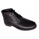 Cumpara ieftin Oferta marimea 39 Ghete barbati casual negre din piele naturala imblanite LGB101N