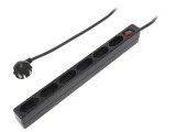 Prelungitor 6 Prize 250VAC 15A Negru