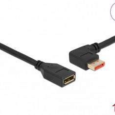 Cablu prelungitor Displayport 8K60Hz/4K240Hz HDR unghi stanga/drept T-M 1m, Delock 87073