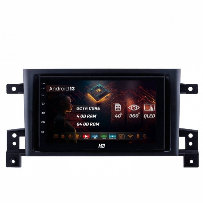 Navigatie Suzuki Grand Vitara (2004-2014) 4GB RAM Android 13 Octacore Slot Sim 4G DSP GPS Wi-FI Carplay Android Auto USB Bluetooth Waze Touchscreen 7