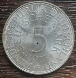 (A889) MONEDA DIN ARGINT GERMANIA - 5 MARK 1973, LIT F, 11,2 GRAME. PURITATE 625, Europa