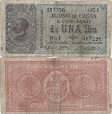 1914 (2 IX), 1 lira (P-36a) - Italia!