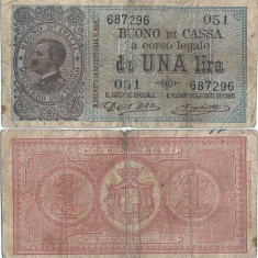 1914 (2 IX), 1 lira (P-36a) - Italia!