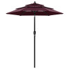 Umbrela de soare 3 niveluri, stalp aluminiu, rosu bordo, 2 m GartenMobel Dekor, vidaXL