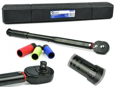 Set cheie dinamometrica 1/2&amp;quot; 28-210Nm cu prize din aluminiu, Geko G10068 foto