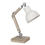 Cumpara ieftin Veioza lemn maro metal bej 15x15x47 cm