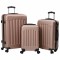 Set valize 3 pcs carcasă dură roz aurie 20&rdquo; 24&rdquo; 28&rdquo; ABS