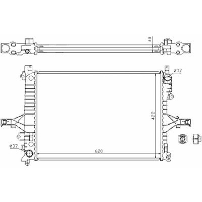 Radiator racire Volvo S60 (Rs), 07.1998-07.2006 2,0 T; 2,4; 2,4 T; 2,5 T; 2,3 T; 2,4 D; 2,4 D5; , Diesel/Benzina, Manual, Cu/fara AC, 620x421x32, Cu foto