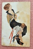 Inima sagetata - Carte postala circulata 1924