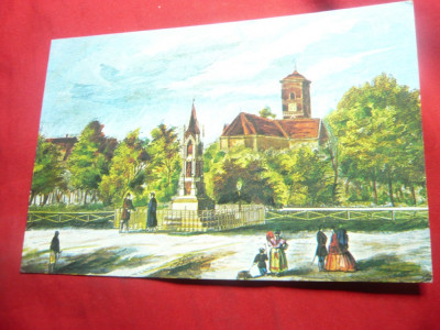 Ilustrata - gravura sec.XIX -Promenada Alba Iulia - ONT Carpati foto