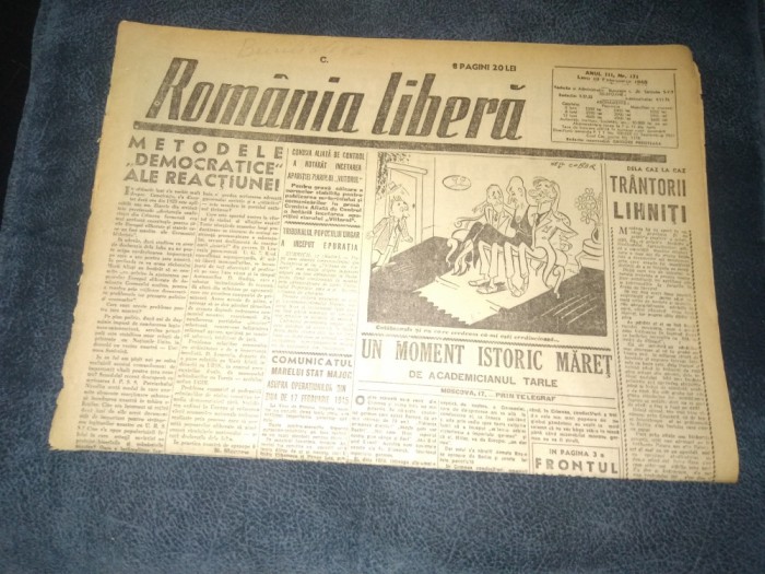 ZIAR ROMANIA LIBERA 19 FEBRUARIE 1945
