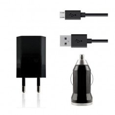 Incarcator 3in1 2.1a 5v cu cablu iphone 4/4s negru foto