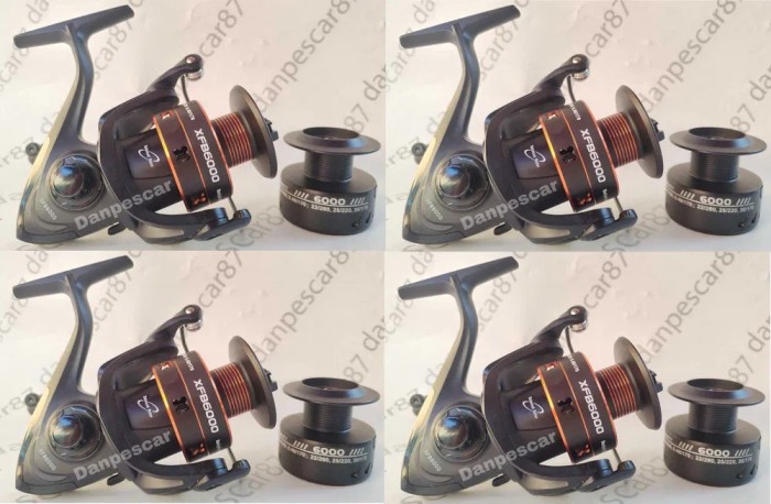 SET 4 Mulinete FL XFB6000 6 rulmenti pentru crap si tambur rezerva