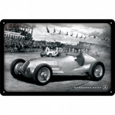 Placa metalica - Benz Silver Arrow racing - 20x30 cm foto