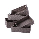 Cumpara ieftin Set 5 cosuri depozitare maro 30 x 20 x 8 cm, 32,5 x 22,5 x 9 cm, 35 x 25 x 10 cm, 38 x 28 x 11 cm, 40 x 30 x 12 cm