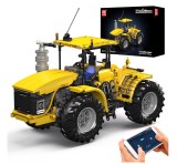 Cumpara ieftin Set construcție tractor articulat Mould King Technik RC, utilaj agricol telecomandat prin aplicație, structură mecanică mobilă, 17081, 1300+ pies